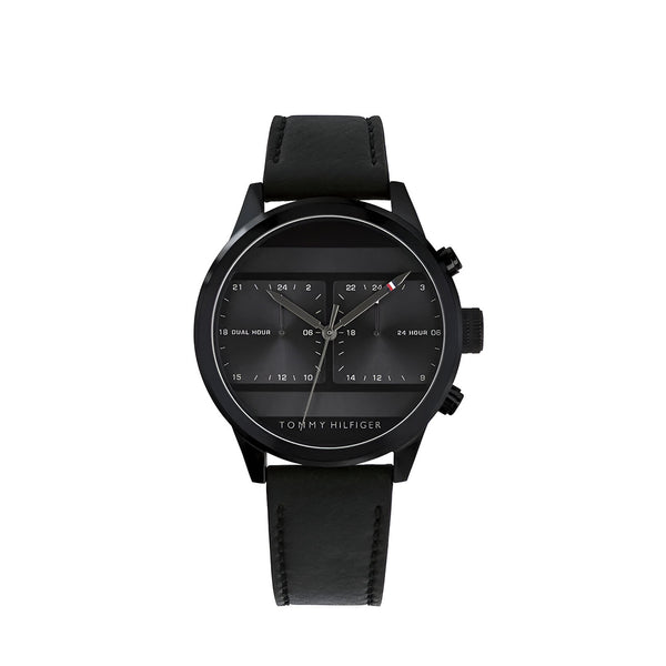 Tommy Hilfiger Icon Black dial Leather belt with Black color Watch for Mens-1791595