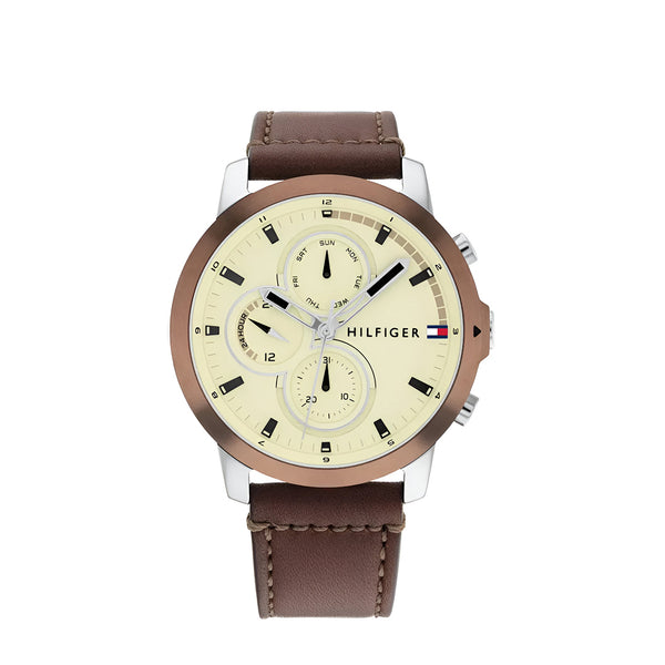 Tommy Hilfiger Jameson Chronograph Brown Leather Strap Watch for Men-1792053