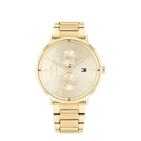 Tommy Hilfiger Jenna Gold Dial Metal Belt with Gold Color Watch for Women-1782297