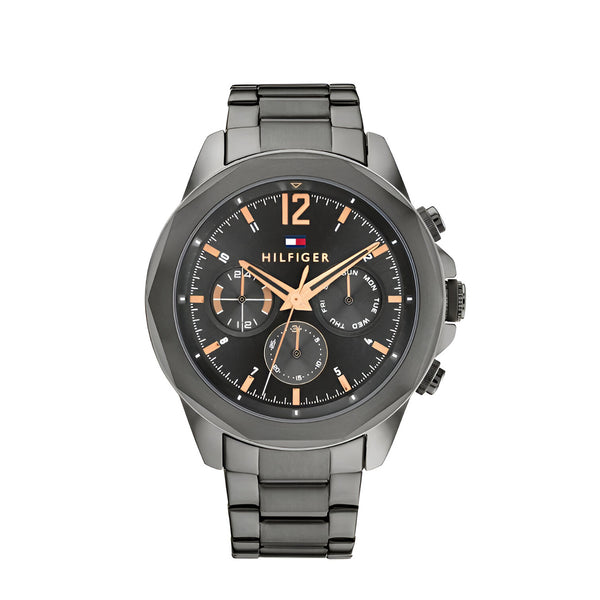 Tommy Hilfiger Lars Gery Stainless Steel Black Dial Chronograph Quartz Watch for Men - 1792061