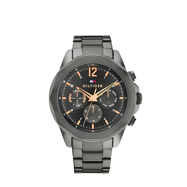 Tommy Hilfiger Lars Gery Stainless Steel Black Dial Chronograph Quartz Watch for Men - 1792061