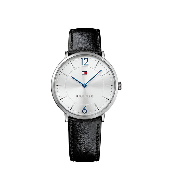 Tommy Hilfiger Ultra Slim Leather Strap White Dial Watch for Mens- 1710351