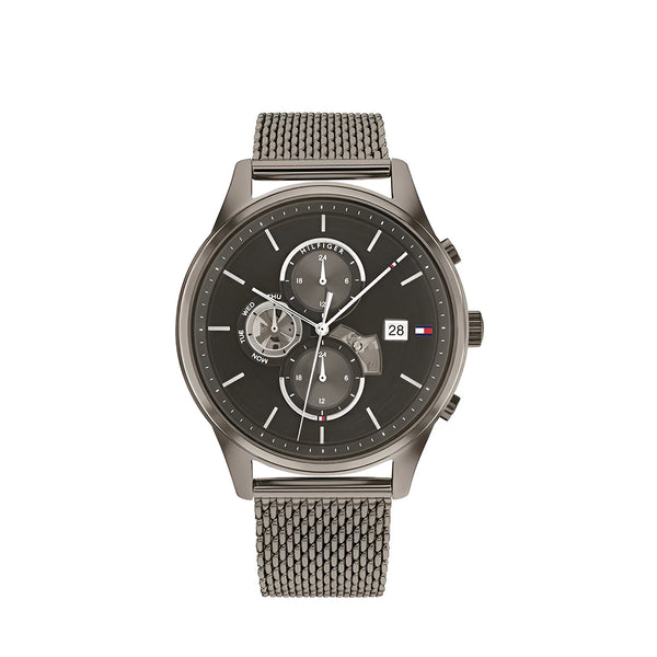 Tommy Hilfiger Weston Grey Mesh Bracelet Grey Dial Chronograph Quartz Watch for Mens - 1710506