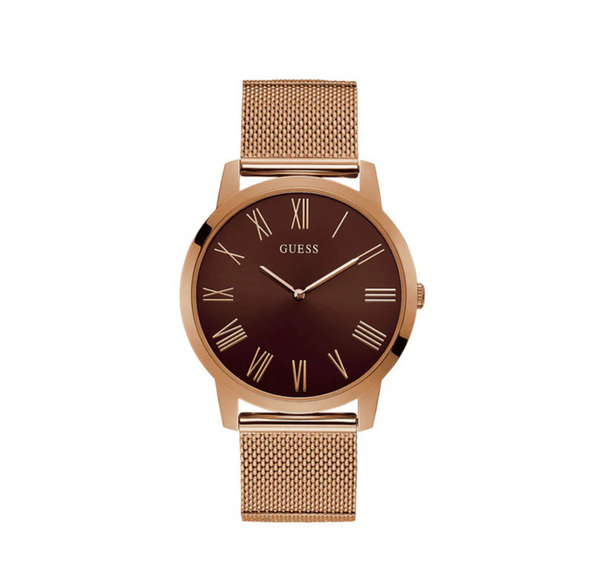 Guess Analog Brown Dial Brown Mesh Bracelet Watch for Men - GW0074G1