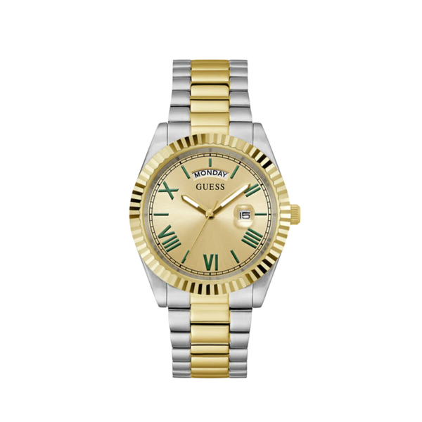 Guess Connoisseur 2-Tone Day/Date 42mm Case Watch for Men's- GW0265G14
