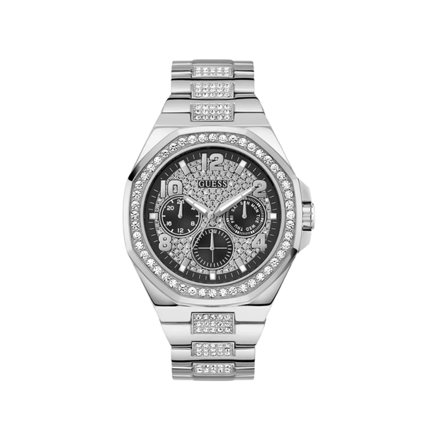 Guess Empire Chronograph Silver Stainless Steel Watch for Mens-GW0785G3