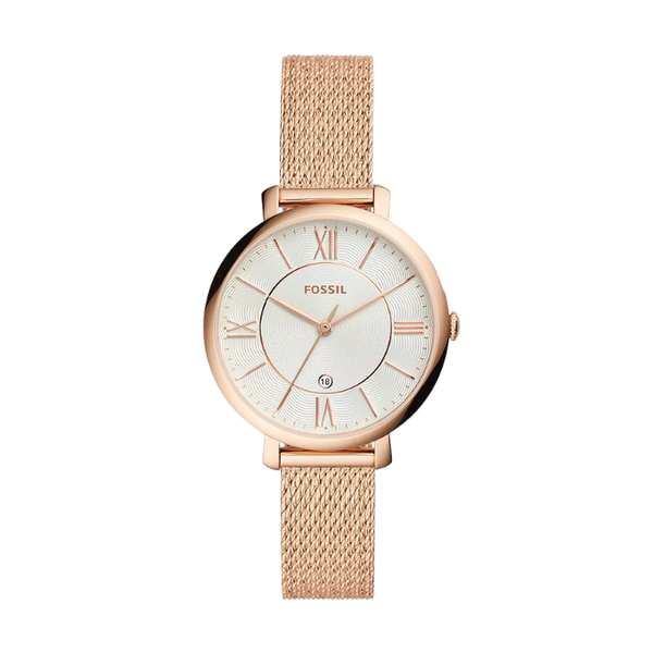 Fossil Jacqueline Mother of Pearl White Dial Gold Mesh  Watch for Women - ES4352