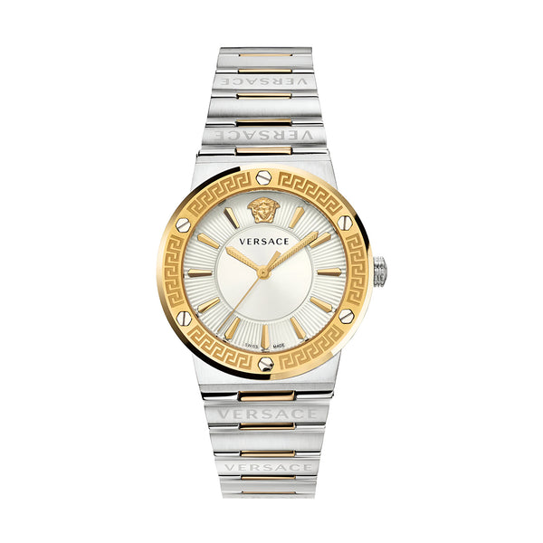 Versace Hellenyium Green Dial Two Tone Steel Strap Watch for Women - VEVH00620
