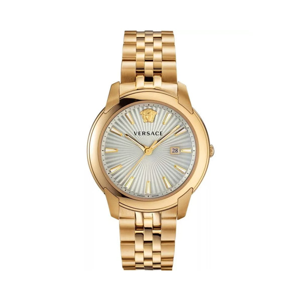 Versace  V-Urban Quartz White Dial Gold Steel Strap Watch For Men - VELQ00719