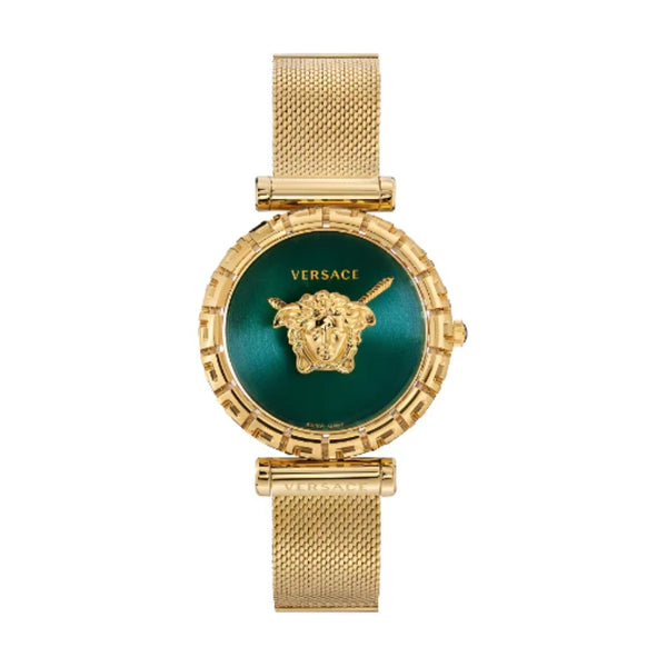 Versace Palazzo Empire Greca Green Dial Gold Mesh Bracelet Watch for Women - VEDV00819