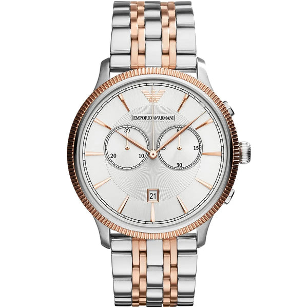 Emporio Armani  Alpha Large Silver Dial Watch For Men-AR1826