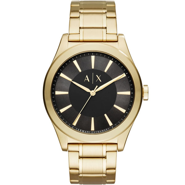 Armani Exchange Nico Quartz Black Dial Metal Belt With Gold Color Watch For Men AX2328