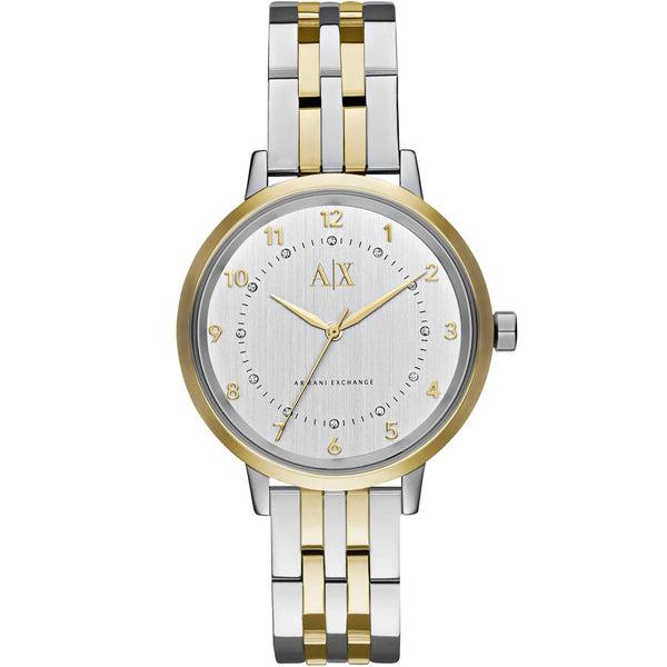 Armani Exchange Payton Silver Dial Metal Belt With Silver and Gold Color Watch For Women AX5369