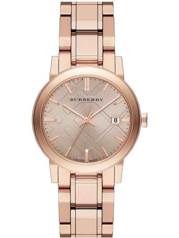 Burberry Dial Rose Gold Steel Strap Watch for Women - BU9126