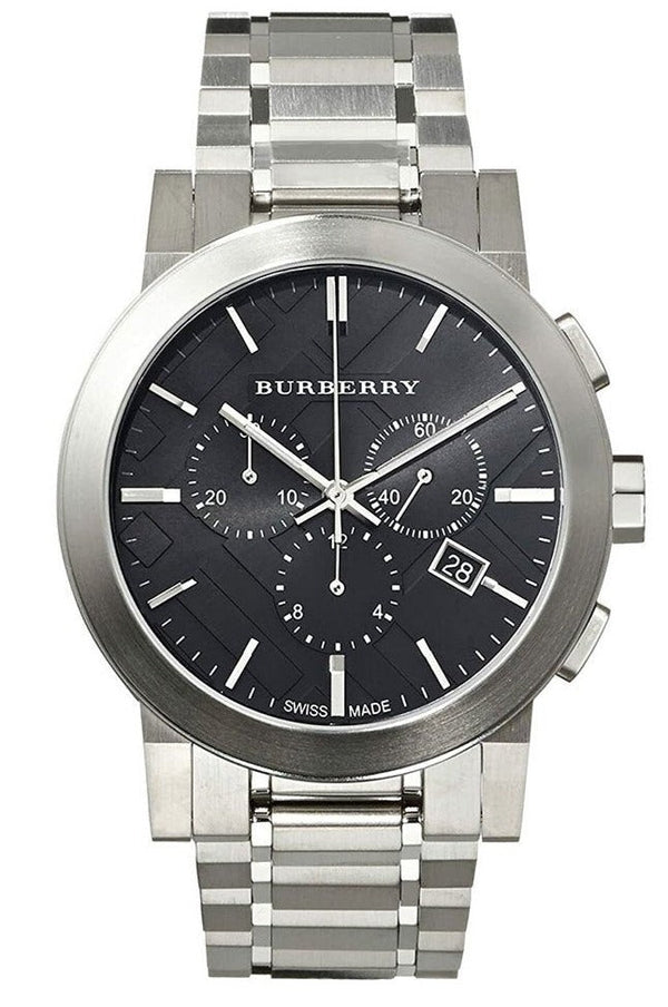 Burberry Black Dial Silver Steel Strap Watch for Men - BU9351