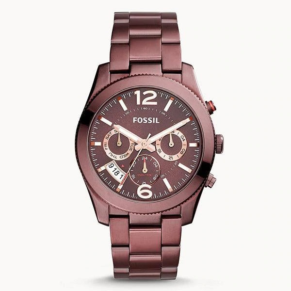 Fossil Perfect Boyfriend Multifunction Maroon Dial Maroon  Watch for Women - ES4110