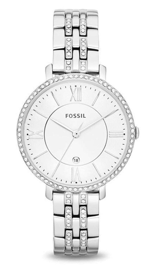 Fossil Jacqueline White Dial Silver Steel Strap Watch for Women - ES3545