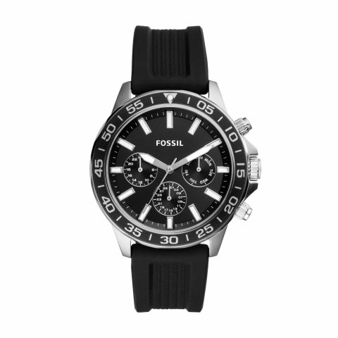 Fossil Dial Black Silicone Strap Watch for Men- BQ2494