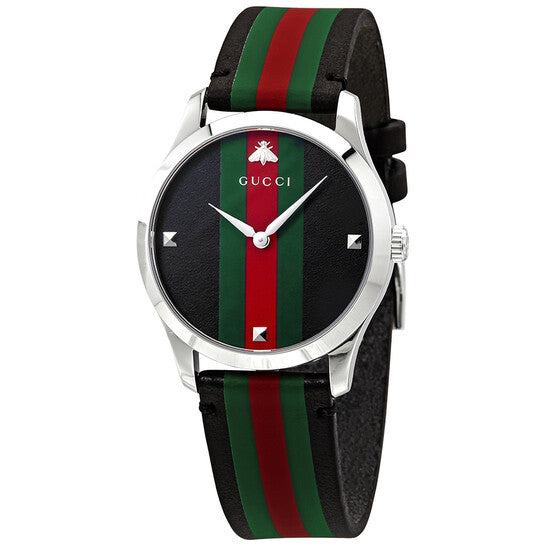 G-Timeless Tri-Color Dial Leather Men's Watch- YA1264079
