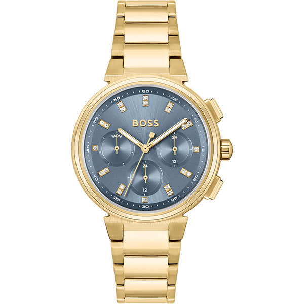 Hugo Boss Gold Case with Blue Dial Watch for Women-1502677