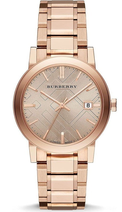 Burberry Dial Rose Gold Steel Strap Watch for Women - BU9034