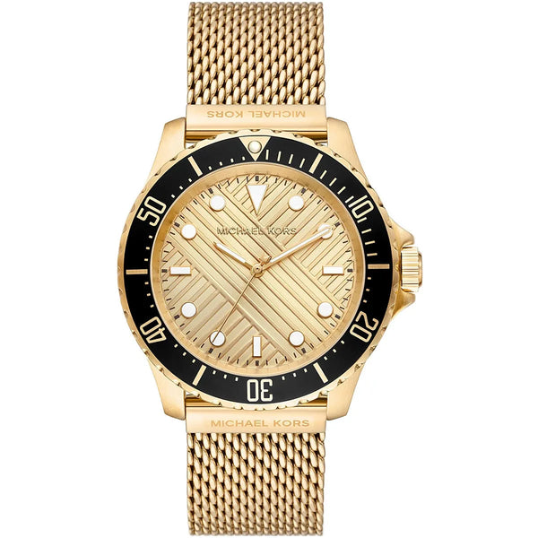 Michael Kors Everest Chronograph Gold Dial Gold Mesh Strap Watch For Men - MK9083