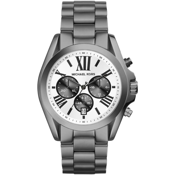 Michael Kors Bradshaw Chronograph Quartz White Dial Grey Steel Strap Watch  - MK5952