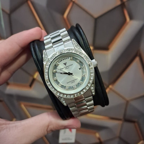 Izax Valentino IVG-1000-5 Preowned Sliver Stainless Steel Men's Watch