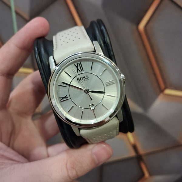 Hugo Boss Preowned Silver Case with White Dial 40mm Mens Watch