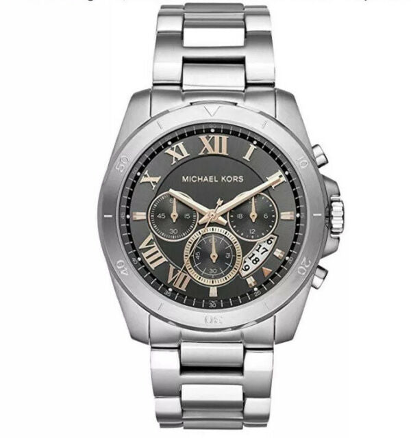 Michael Kors Men’s Chronograph Quartz Stainless Steel Grey Dial 44mm Watch MK8609