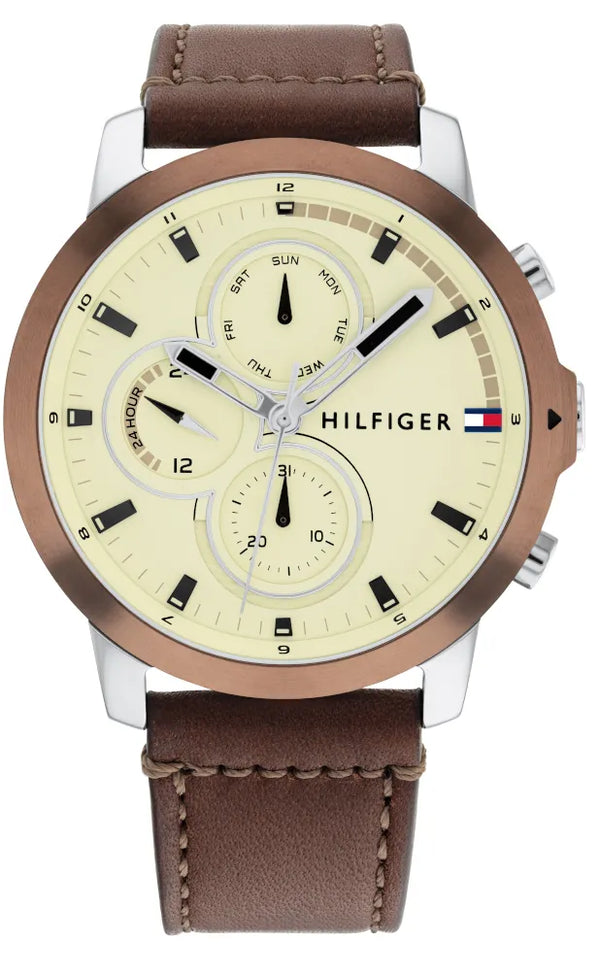 Tommy Hilfiger Jameson Chronograph Brown Leather Strap Watch for Men-1792053