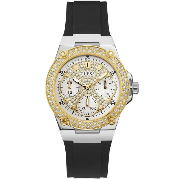 Guess Zena Black Silicone Strap Multi Color Dial Quartz Watch for Ladies - W1291L1