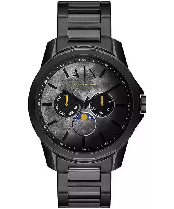 Armani Exchange Banks Moonphase Black Dial Watch for men AX1738