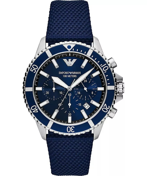 Emporio Armani Diver Chronograph Blue Dial Watch for Mens-AR11588