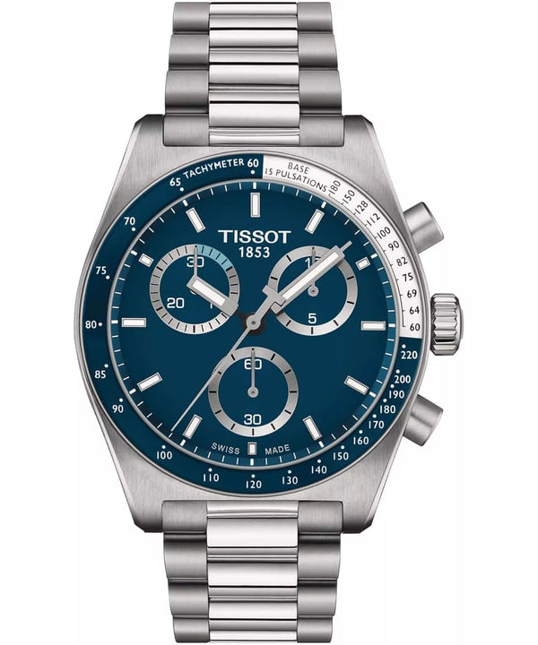 Tissot PR516 Chronograph 316 Stainless Steel with Blue Dial Watch for Men-T149.417.11.041.00