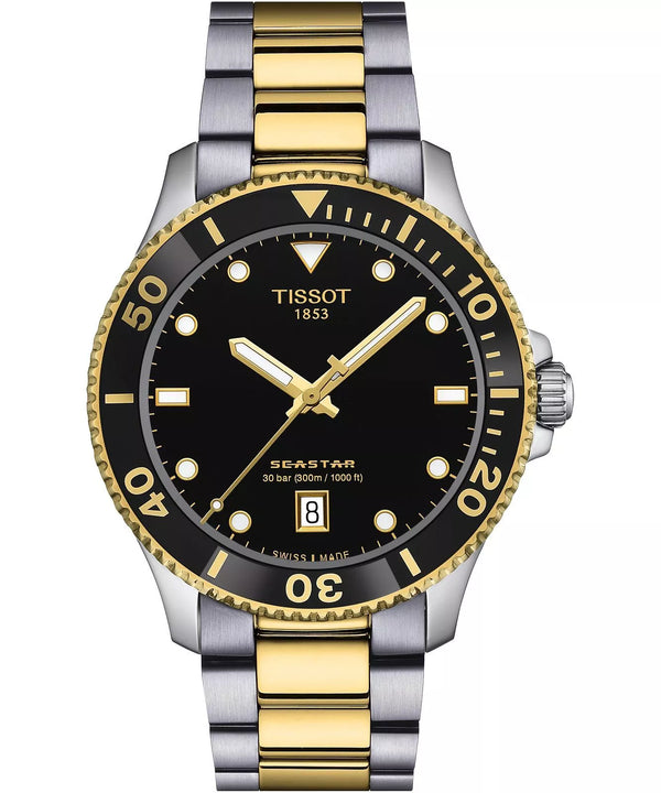 Tissot Seastar 1000 Quartz Silver-Gold 316L Stainless Steel Watch for Men- T120.410.22.051.00