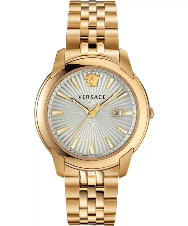 Versace  V-Urban Quartz White Dial Gold Steel Strap Watch For Men - VELQ00719